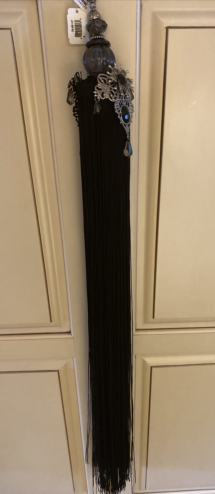 Katherine's Collection Long Beaded Black Tassel 34” Long Retired