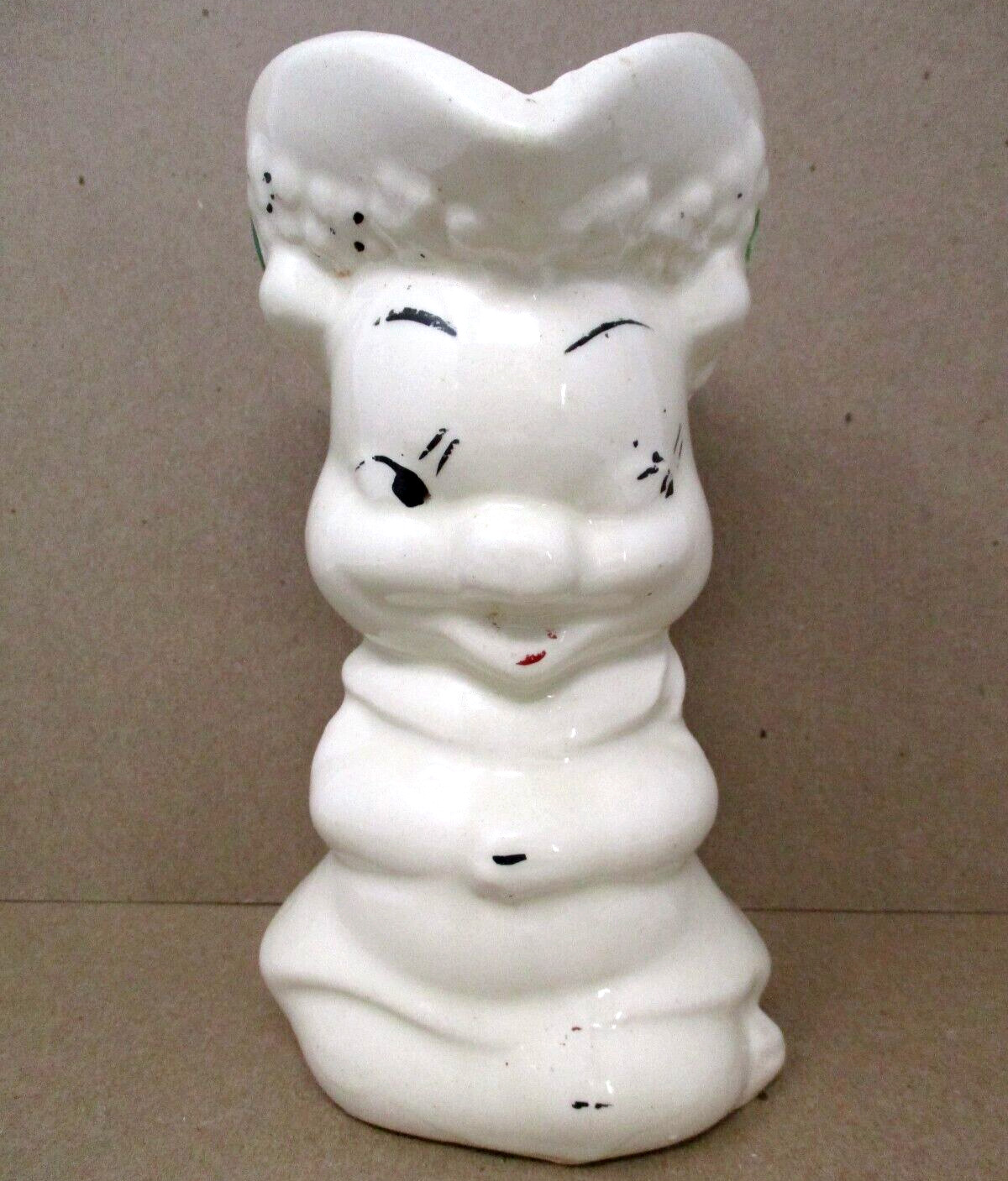 Vintage Pig Pitcher Pottery 7.5 inch Tall Anthropomorphic 1950s Kitsch Decor