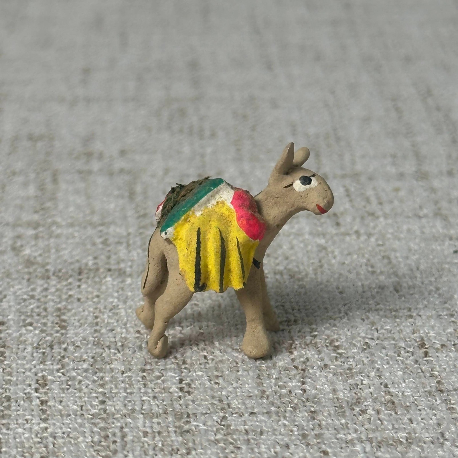 Vintage Mexican Miniature Burro Donkey Folk Art Hecho en Mexico Souvenir