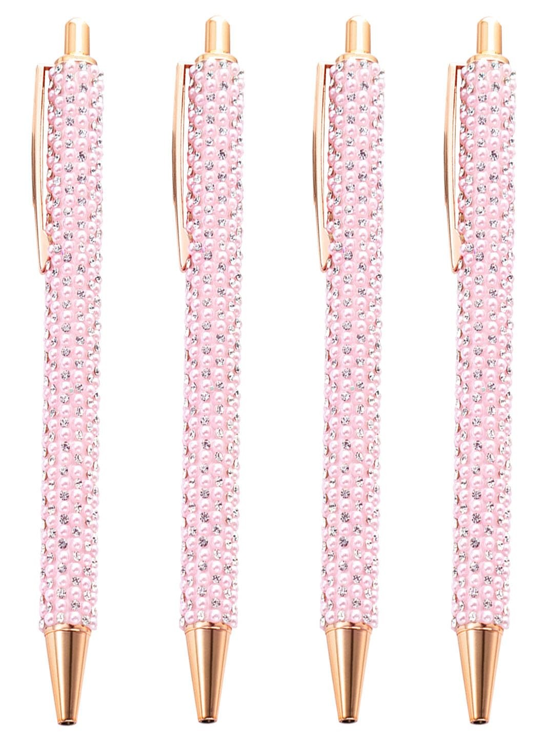 4 Pcs Pink Pearl Pens Rhinestone Ballpoint Pens Sparkly Crystal Pens 4 Pcs Pink Pearl Pens Rhinestone Ballpoint Pens Sparkly Crystal Pens