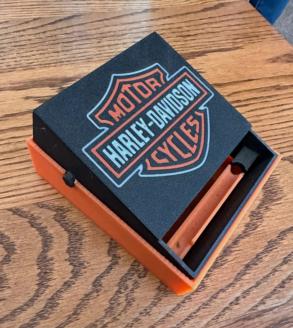 Harley Davidson Cigarette/Joint Box Orange/Black ...3D PRINTED