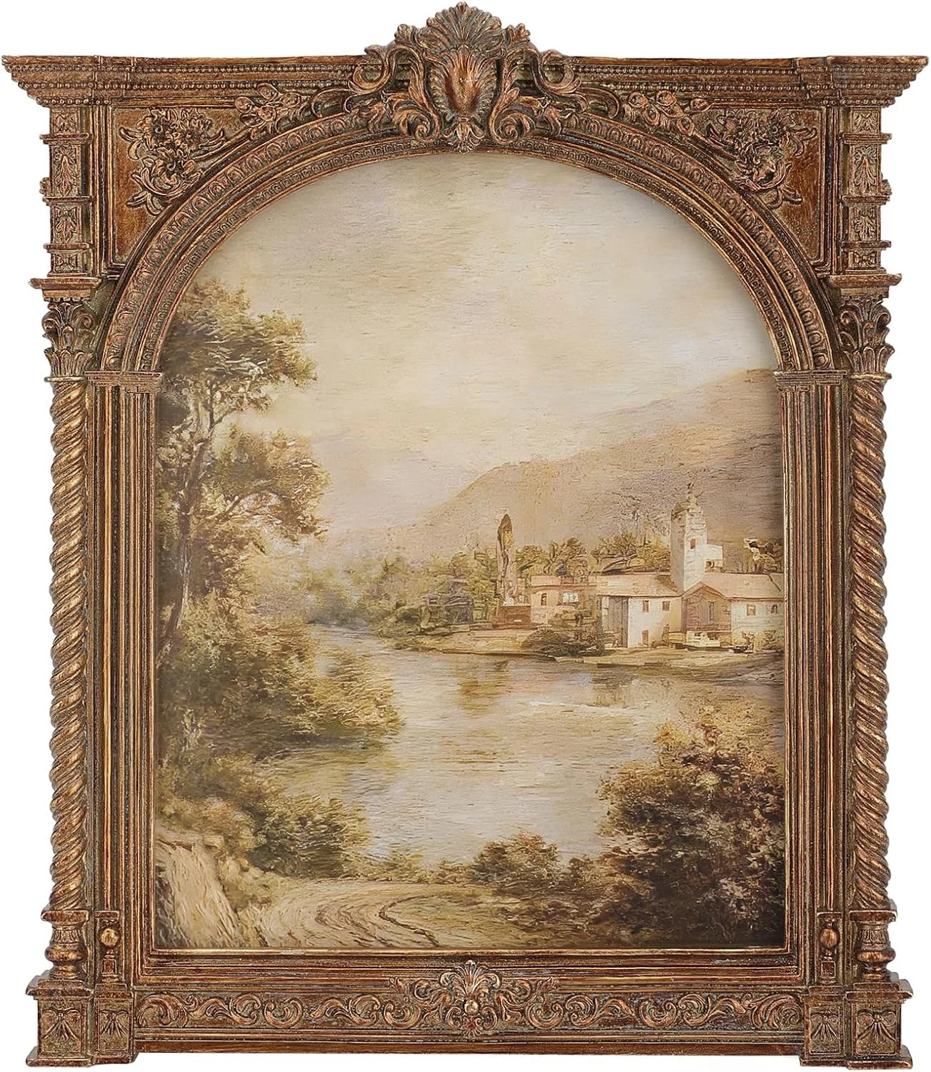 8x10 Antique Picture Frame - Bronze Arched Vintage Picture Frames 8x 10, Ornate