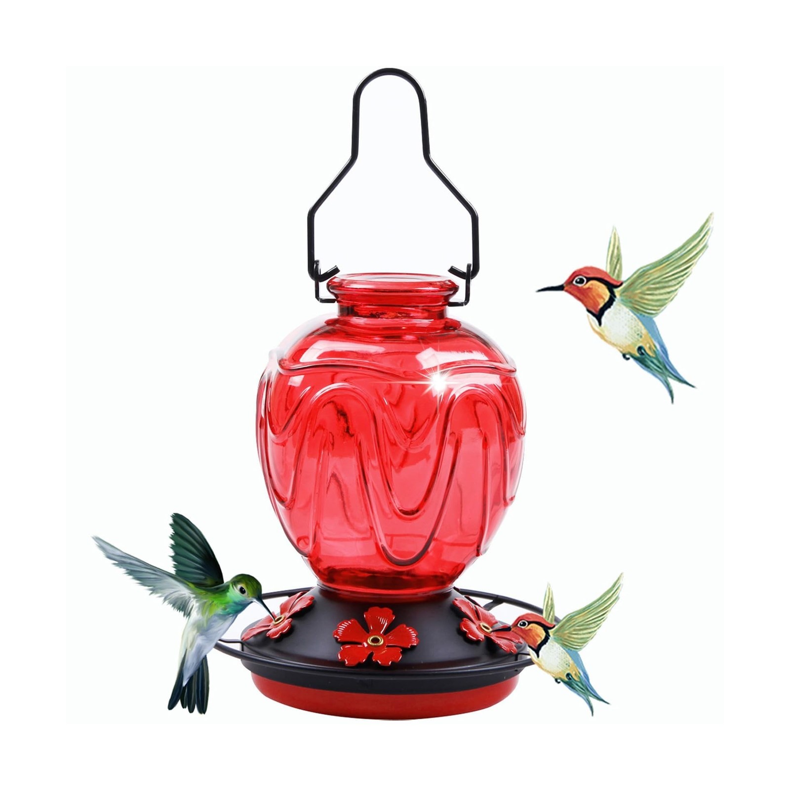 Glass Hummingbird Feeder for Outdoors Hanging, 24Ozs Humming Bi... FAST USA SHIP Glass Hummingbird Feeder for Outdoors Hanging, 24Ozs Humming Bi... FAST USA SHIP