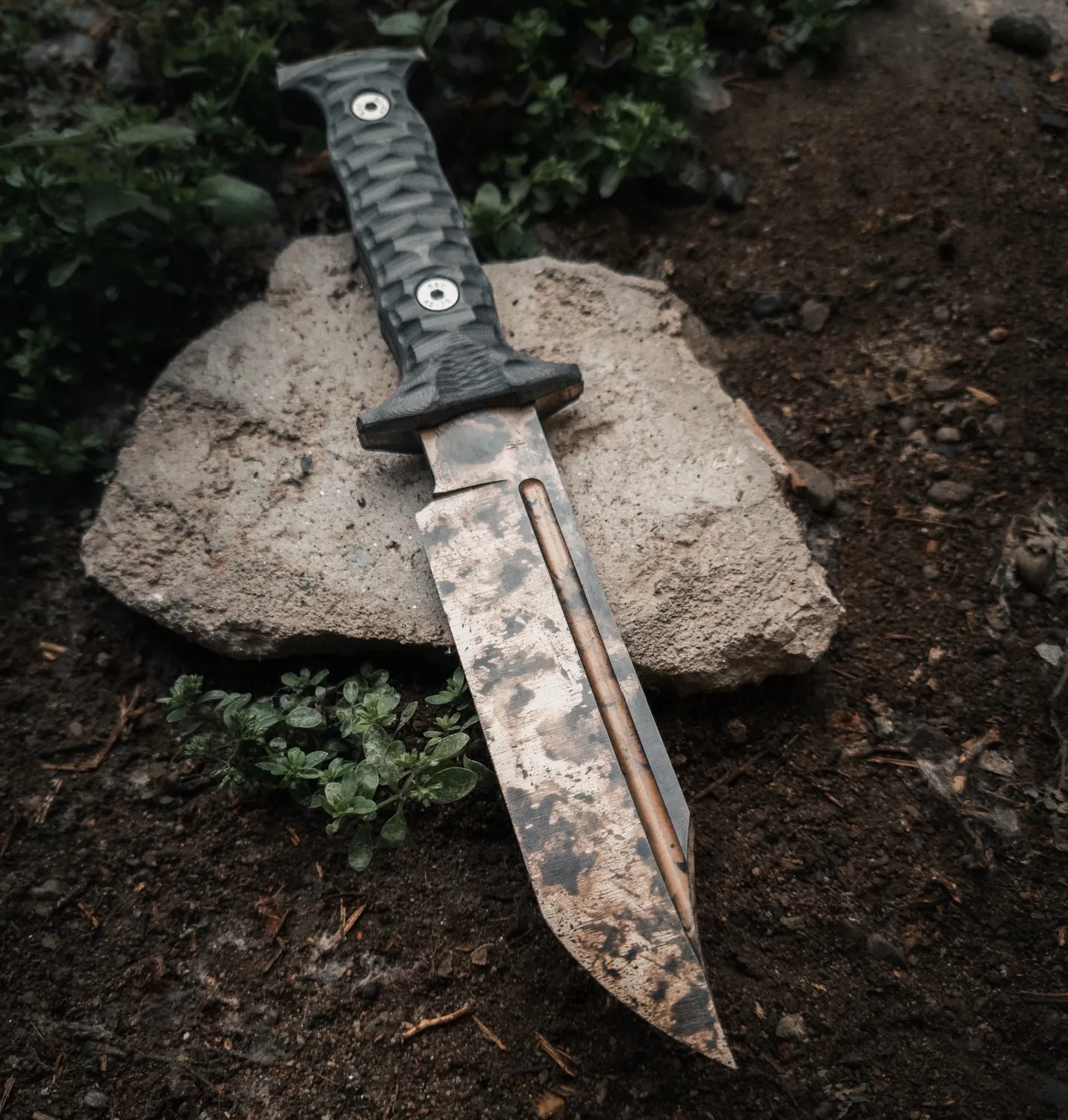 Shadow Reaper Iron wash Bowie D2 Steel Knife Micarta Handle Handmade Gift item Shadow Reaper Iron wash Bowie D2 Steel Knife Micarta Handle Handmade Gift item