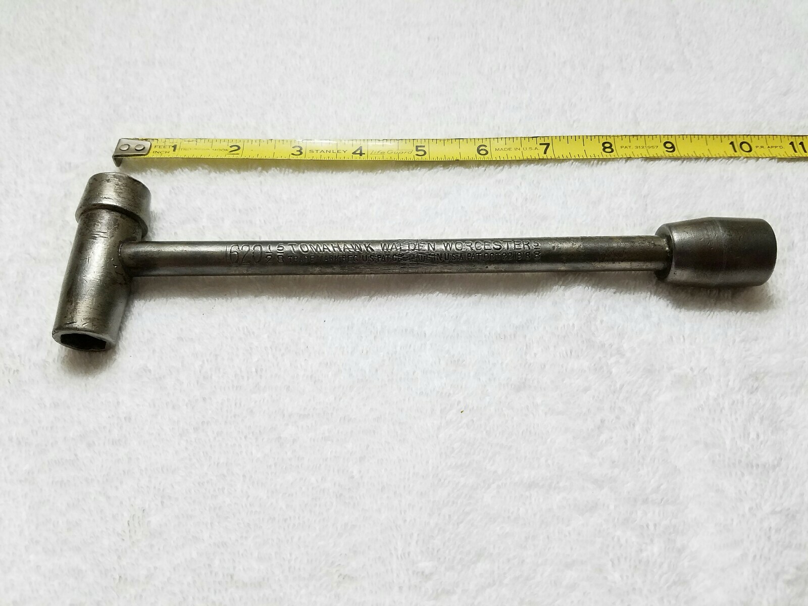 WALDEN WORCESTER 1620 TOMAHAWK TRIPLE WRENCH 1/2 & 5/8 QUALITY VINTAGE USA TOOL
