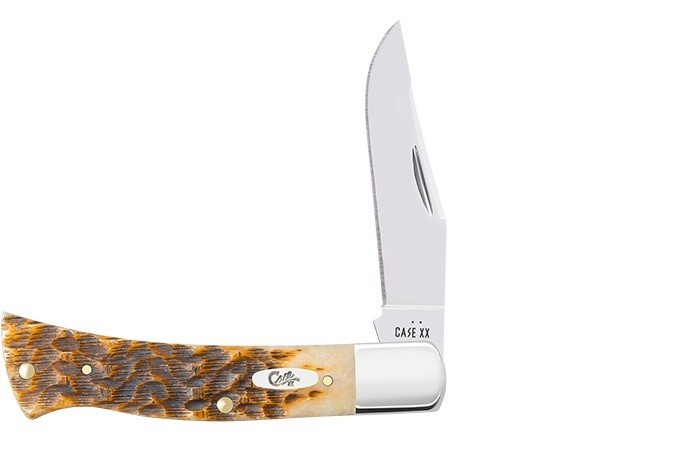 CASE XX KNIVES JIGGED AMBER BONE AXE HANDLE POCKET KNIFE #10799 USA