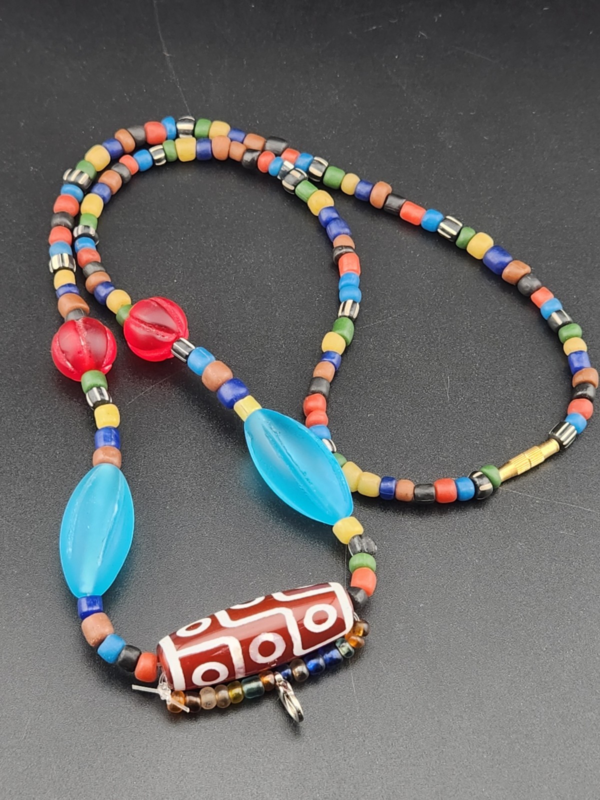 Vintage Venetian African Style Beads  genuine beautiful Necklace with zbead 13mm