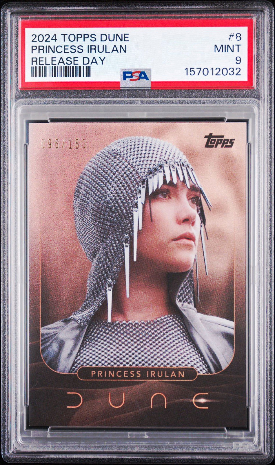 Topps 2024 Dune Release Day #8 Princess Irulan Rookie Florence Pugh /150 PSA 9 