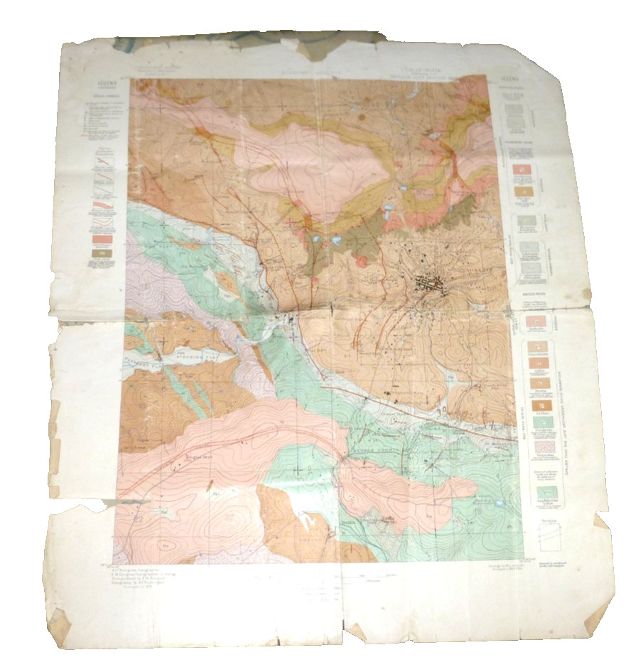 ANTIQUE MAP NEVADA CITY SPECIAL MAP CALIFORNIA ECONOMIC GEOLOGY 1894
