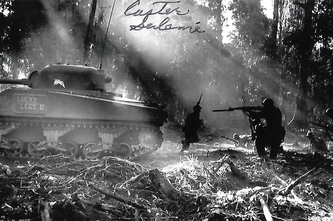 Caster Salemi signed 4x6 photo WW II New Guinea Pacific Theater Rare LOOK