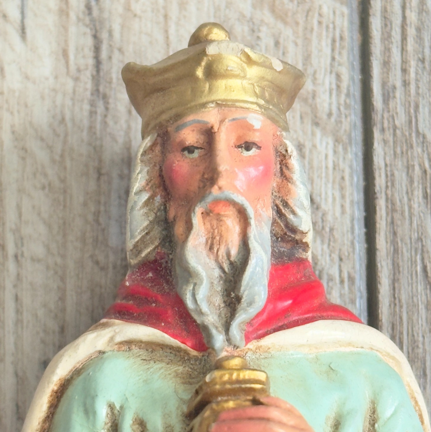 Composition Paper Mache Nativity Wiseman Figurine