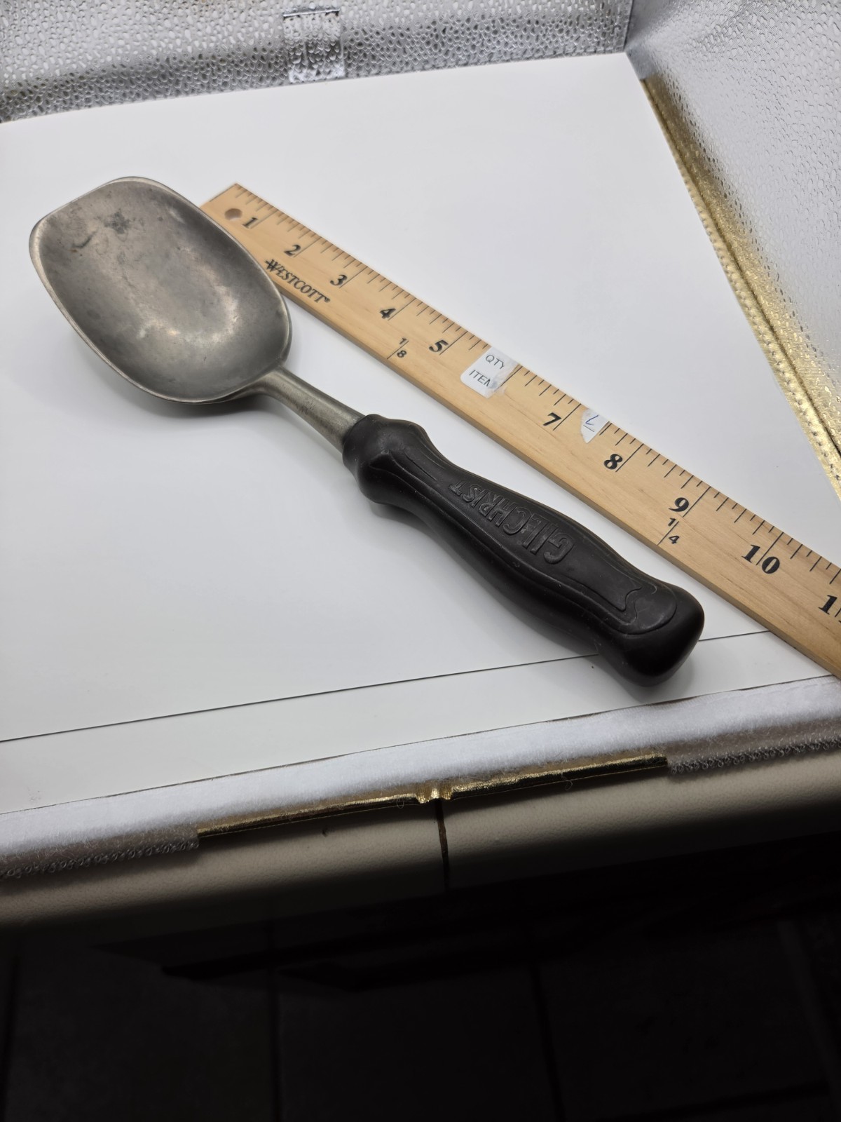 Vintage Gilchrist Ice Cream Scoop Spoon Parlor Heavy Duty Spade Paddle 10