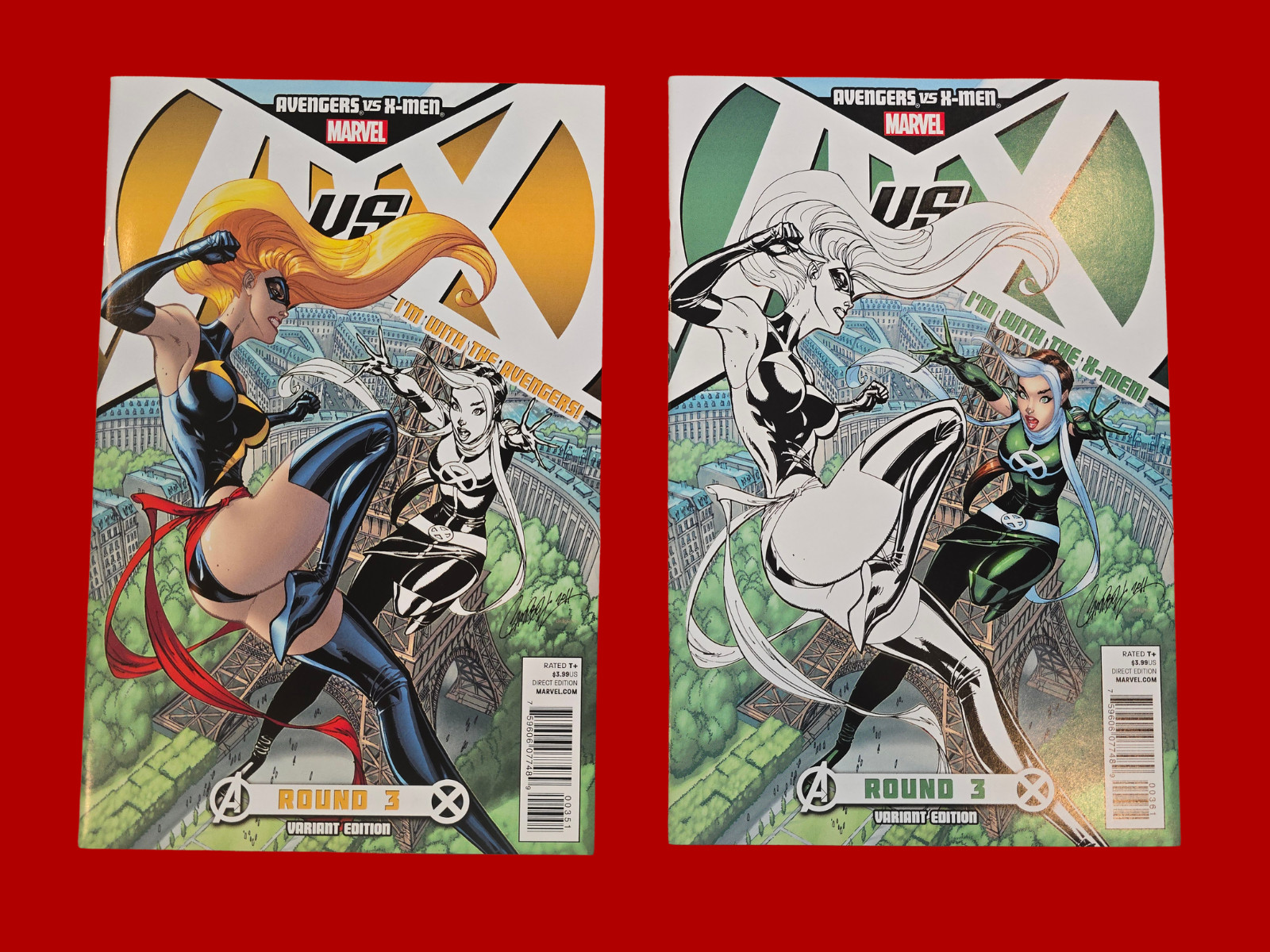 AVENGERS VS X-MEN #3 Variant Set 2 Comics Team Avengers X-Men J Scott Campbell