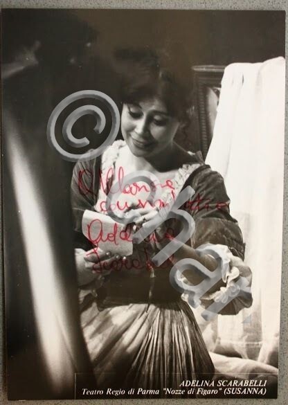 Adelina Scarabelli Parma Marriage Figaro Soprano Autograph Photograph 1970s