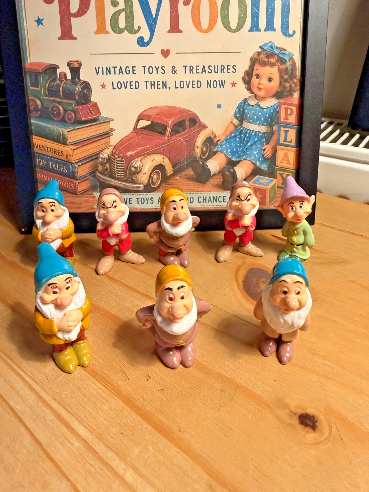 Vintage 1993 Disney Snow White Seven Dwarfs Mattel PVC Figures Bundle x8