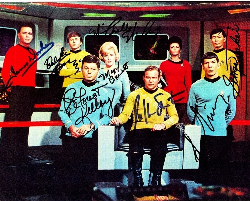 Star Trek Original Cast Shatner Nimoy Signed Autographs 8x10 Photo Sci-Fi HD183
