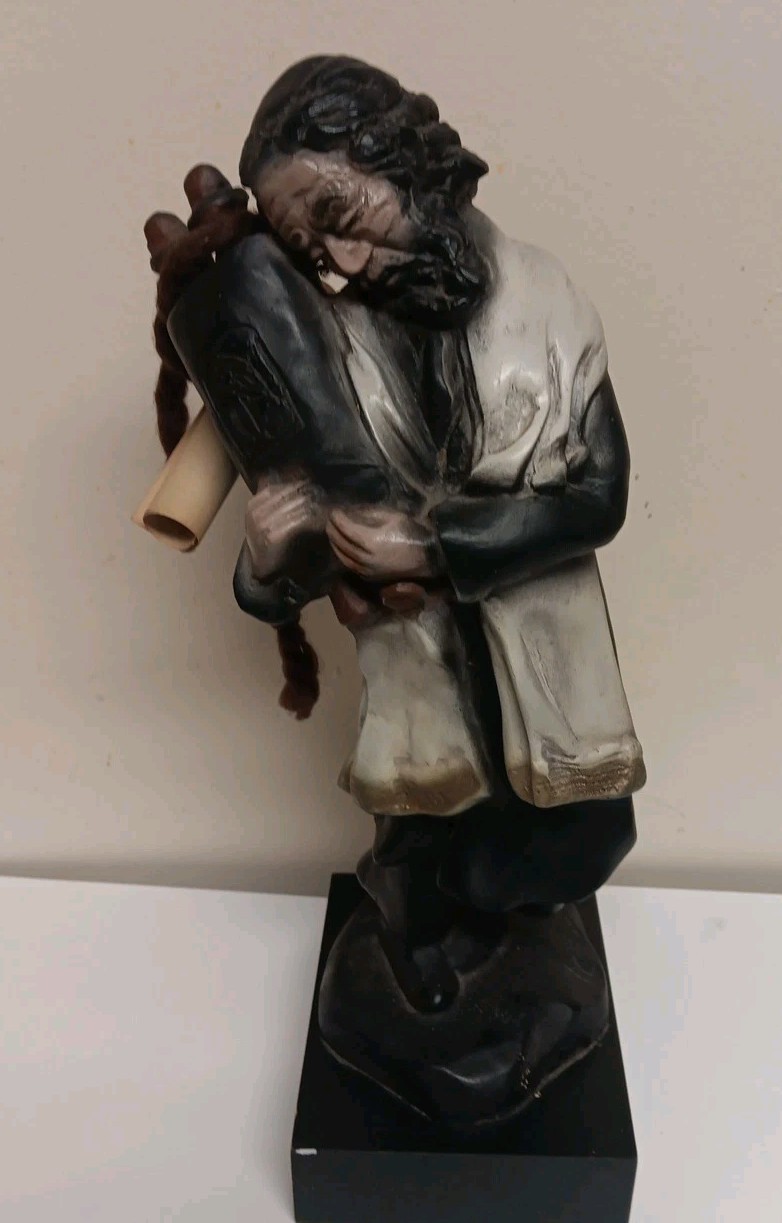 Large Jewish Rabbi Sculpture 16” Figural Statue Judaica Decor 6.5 lb