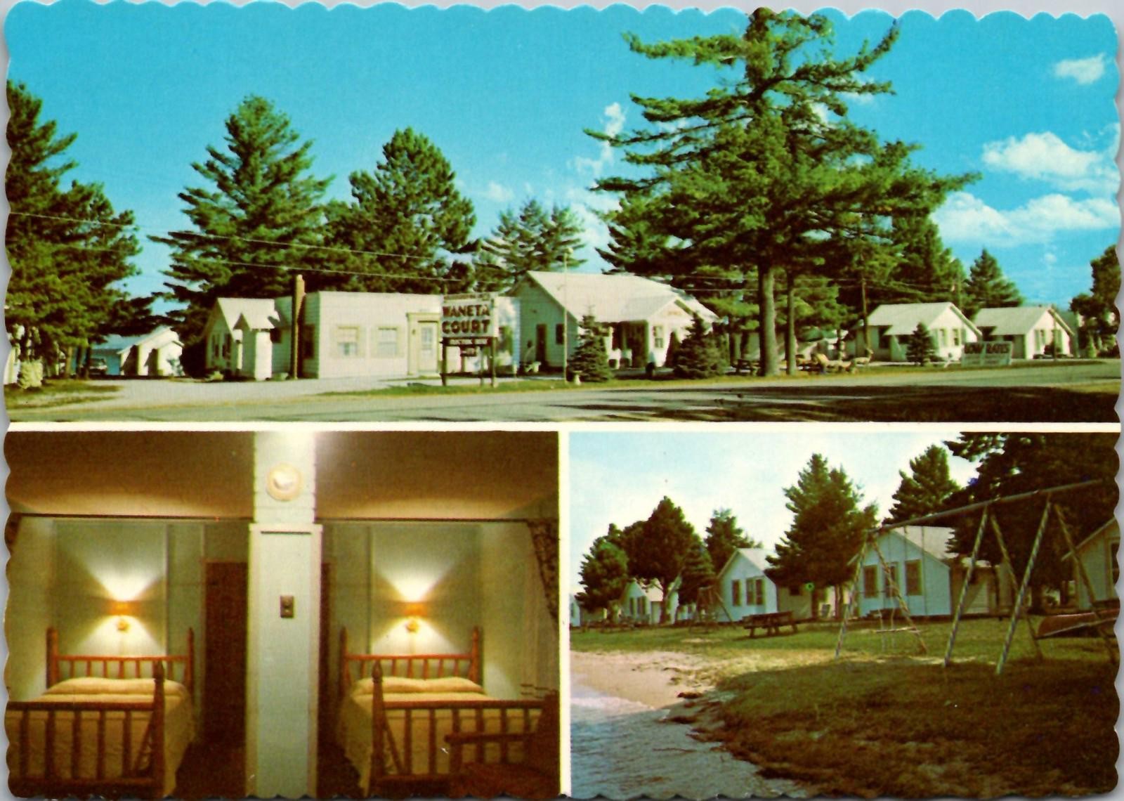 Vintage Postcard Schmitt\'s Waneta Court Mackinaw City Michigan Motel