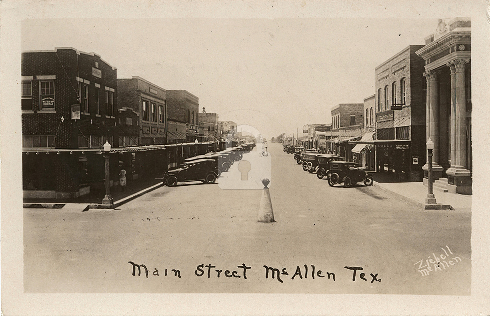 Main Street Mcallen TX Texas 1920s RPPC Photo Postcard Copy