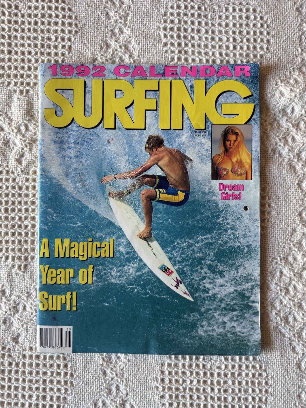 Vintage 1992 SURFING Calendar 90s Surf Photography Beach Surfer Used Written
