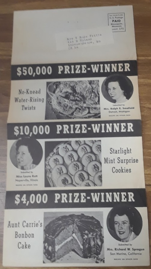 Pillsbury Bake-Off Winner Mail Pamphlet 1949