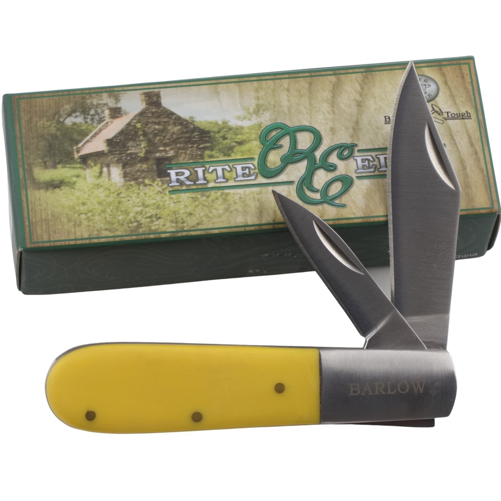 Rite Edge Yellow Barlow Pocket Knife 2 Folding Blades PA5023YW