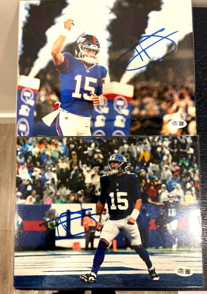 Lot of 2 Tommy DeVito Signed 8x10 Giants Photos Witnessed Authentic COA  Descrip