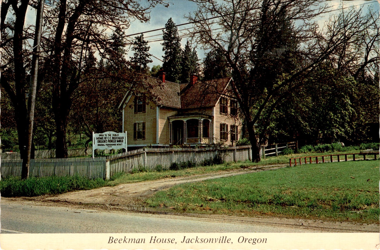 Beekman House, Jacksonville, Oregon, CC. Beekman, Oregon Pioneer Postcard