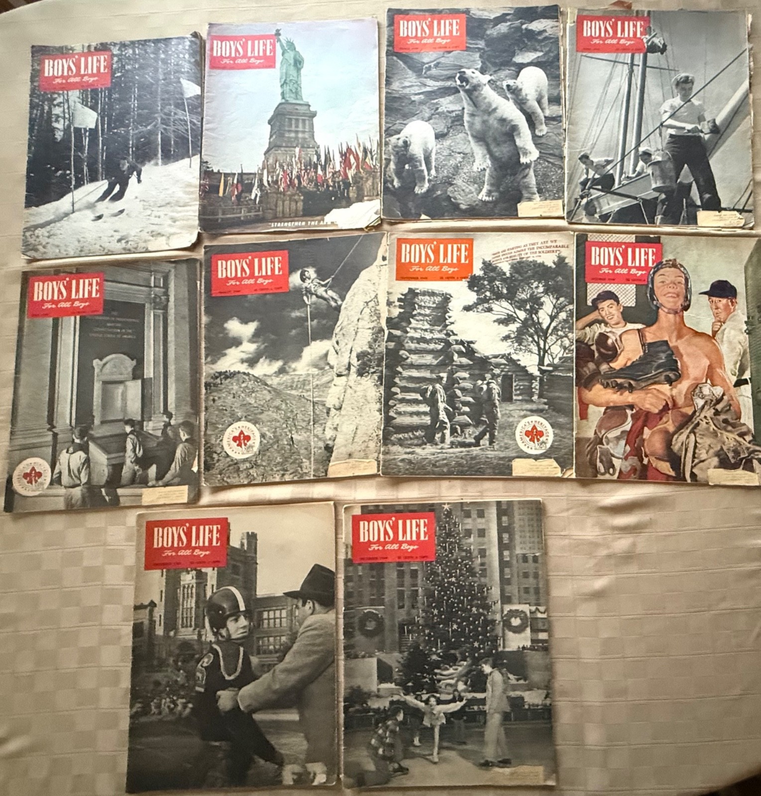 Vintage Boys' Life Magazine Lot - 10 Issues 1949 Boy Scouts BSA Scouting