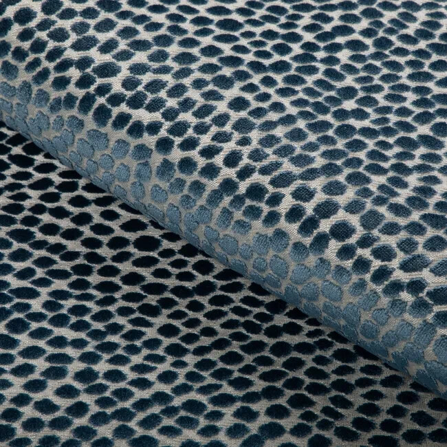 Kravet All Over Cut Velvet Spots Dots Blue Upholstery Fabric 4 yds 37087.51