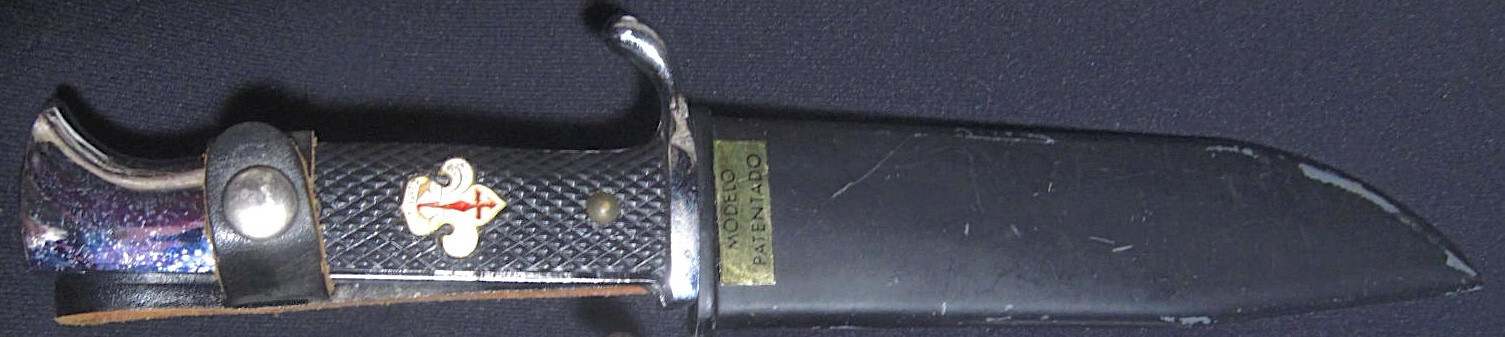 Vintage Spanish Scouting Knife att. to Muela Inox Toledo Steel Metal Sheath