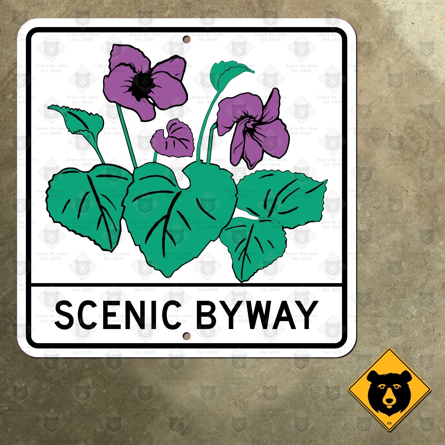 Wisconsin scenic byway highway marker road route sign 2023 12x12