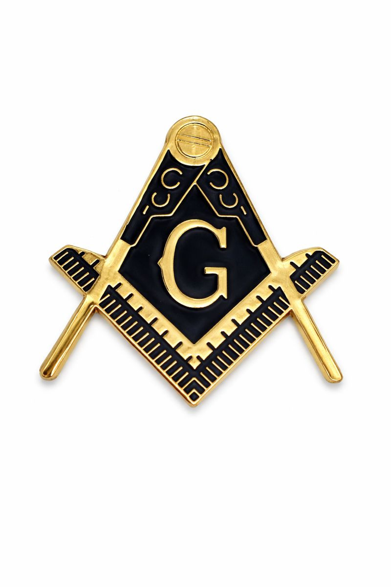 Freemason Car Emblem 3 Inch – Masonic Square and Compasses with “G” – Adhesive 