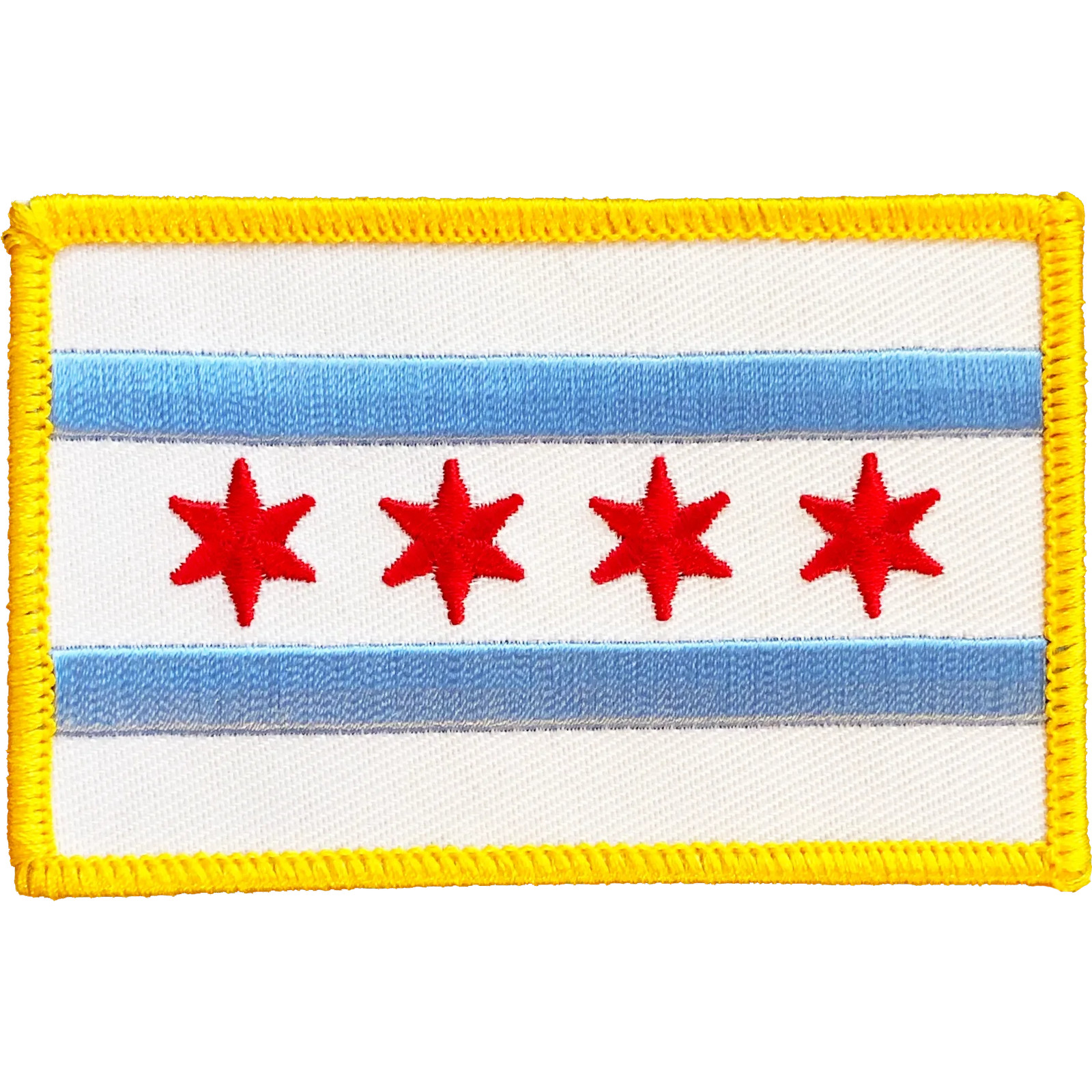 CITY OF CHICAGO FLAG PATCH: Standard (TWILL Backing), Size 3.5\