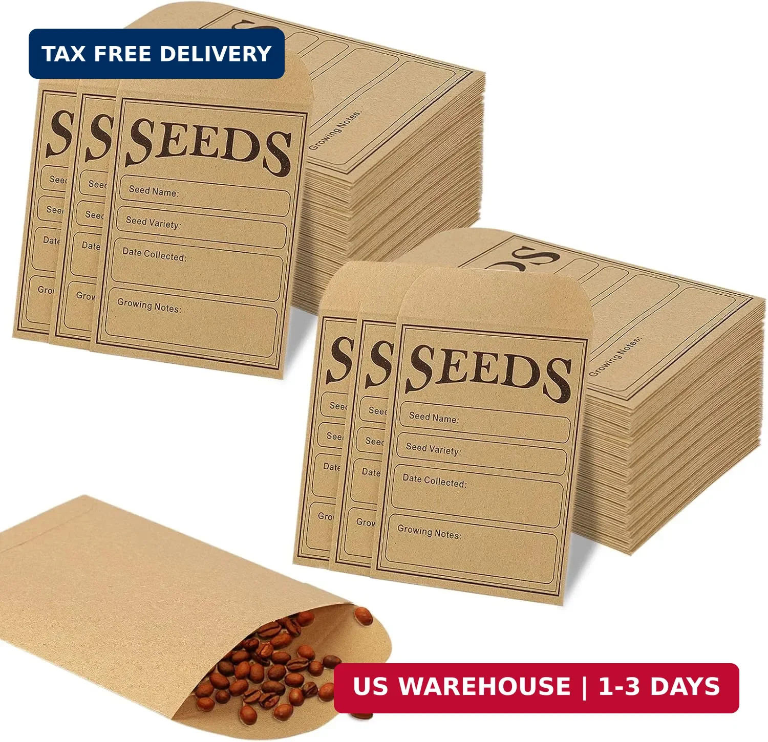 150pcs Seed Saving Envelopes 4.7x3.1in Kraft Paper Storage Packets Garden 150pcs Seed Saving Envelopes 4.7x3.1in Kraft Paper Storage Packets Garden