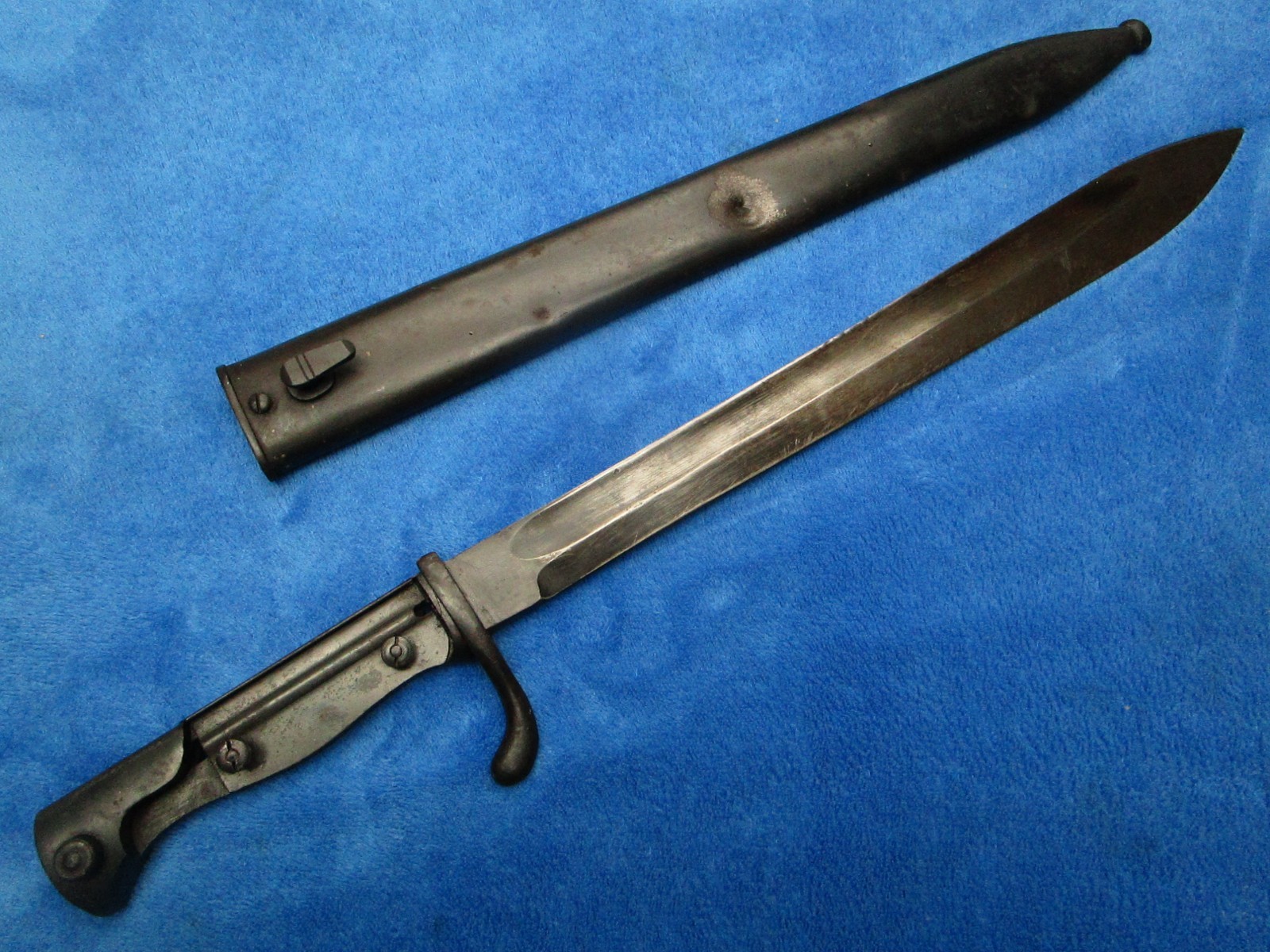 ORIGINAL WW1 GERMAN M1898 BUTCHER BAYONET & SCABBARD MAKER HORSTER SOLINGEN 1917