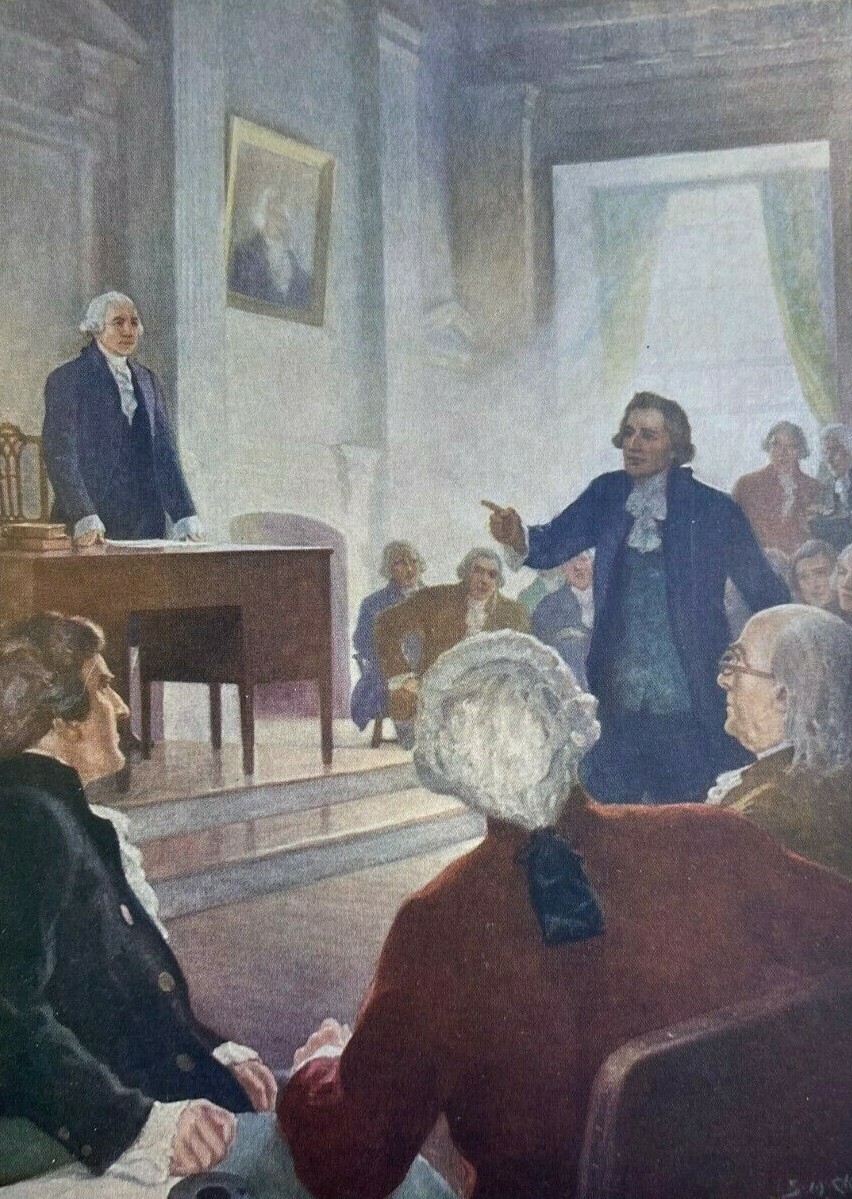 1915 Vintage Magazine Illustration Constitutional Convention at Philadelphia 
