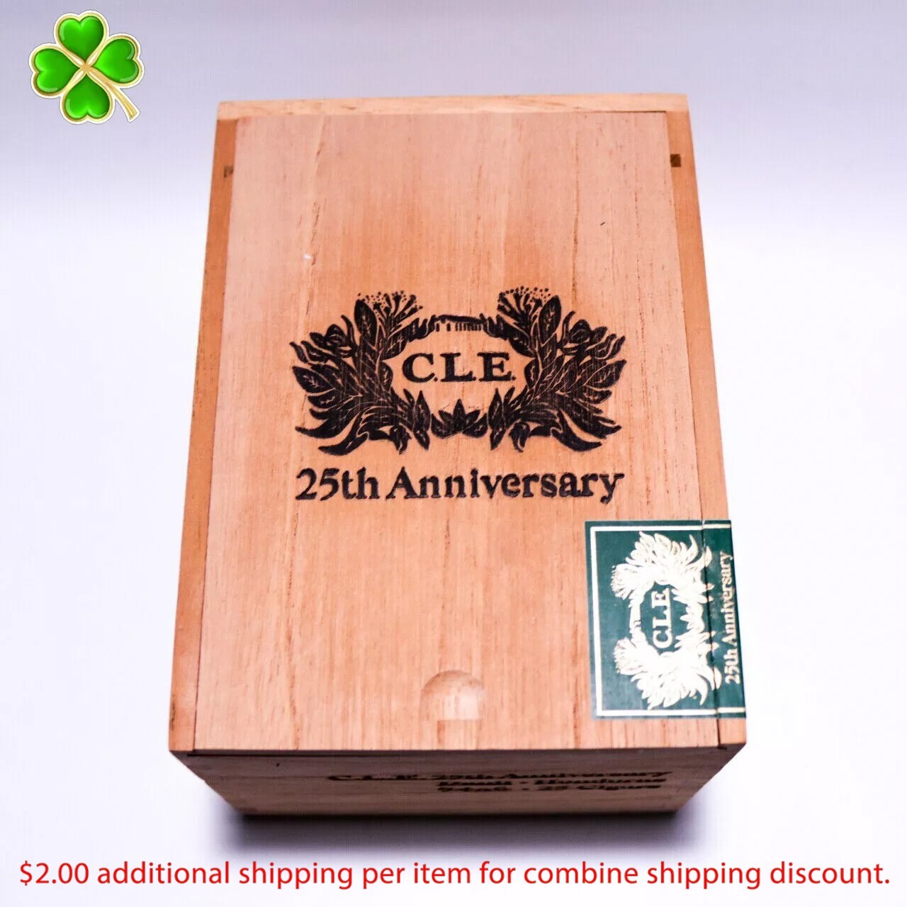 C.L.E. 25th Anniversary Danli Empty Wood Cigar Box 6.5\