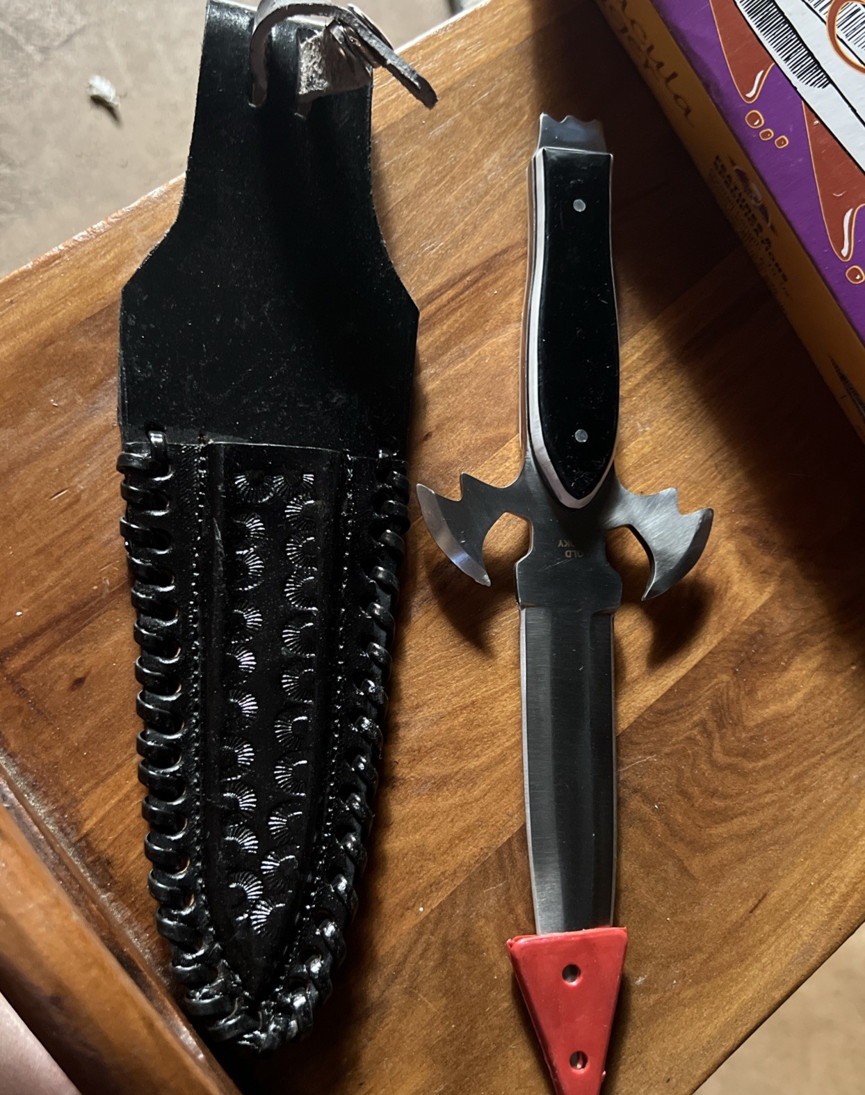 Old Smoky Dracula Dagger Double Edge Fantasy Fixed Knife Boxed Sheath NIB 10.5”