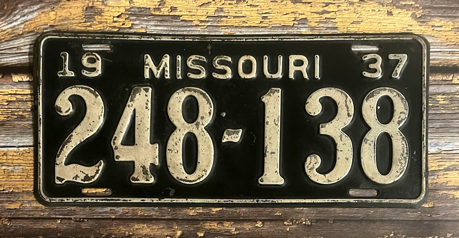1937 Missouri License Plate 248-138