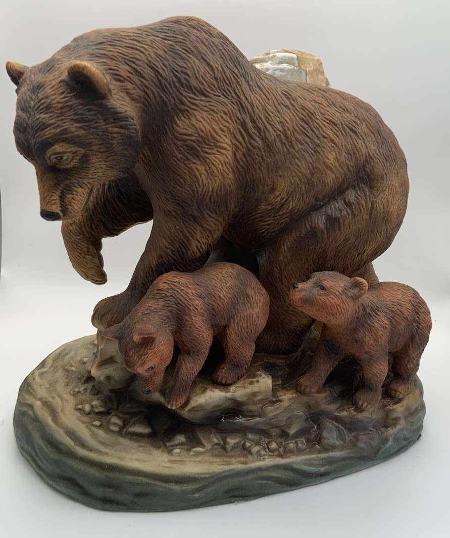 1977 Cyrus Noble Bear & Cubs Decanter Limited Edition 1651/1800 Haas Brothers Bo