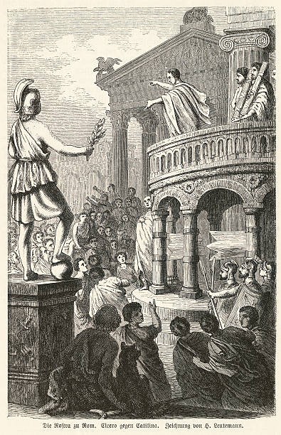 Cicero Roman orator politician Cicero delivers his speeches agains- Old Photo Cicero Roman orator politician Cicero delivers his speeches agains- Old Photo