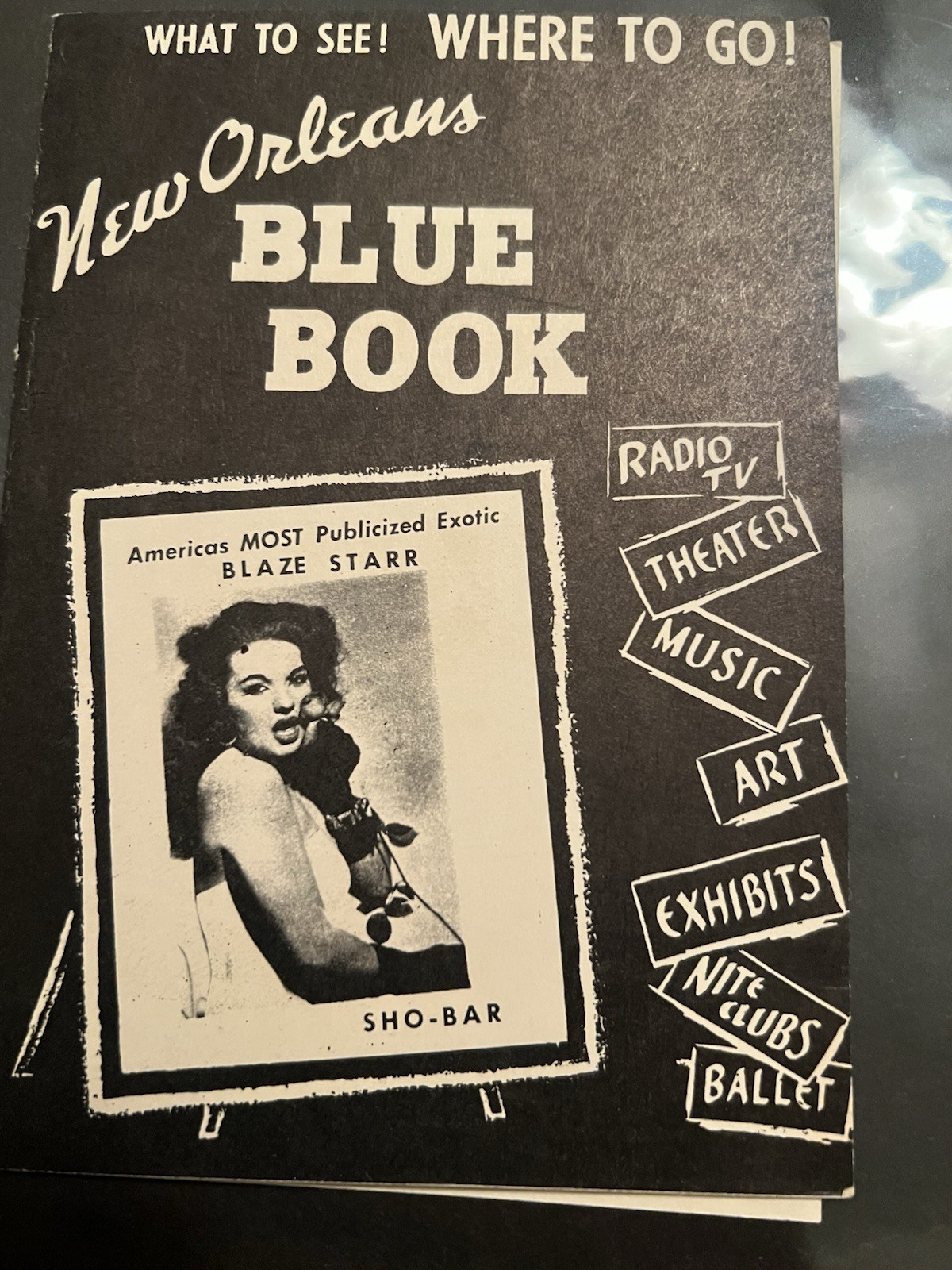 Vintage Blaze Starr 1960s Sho-Bar New Orleans Blue Book W/sister Pics & More