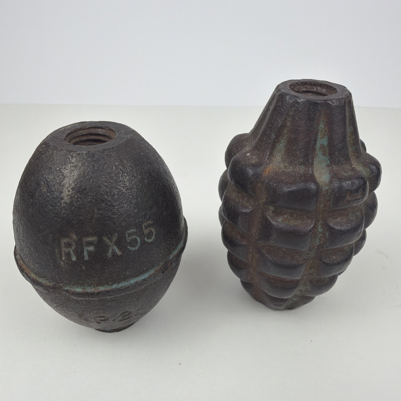Set of 2 - VTG Solid Cast Iron Paperweights Oval Desk Decorative Heavyweight