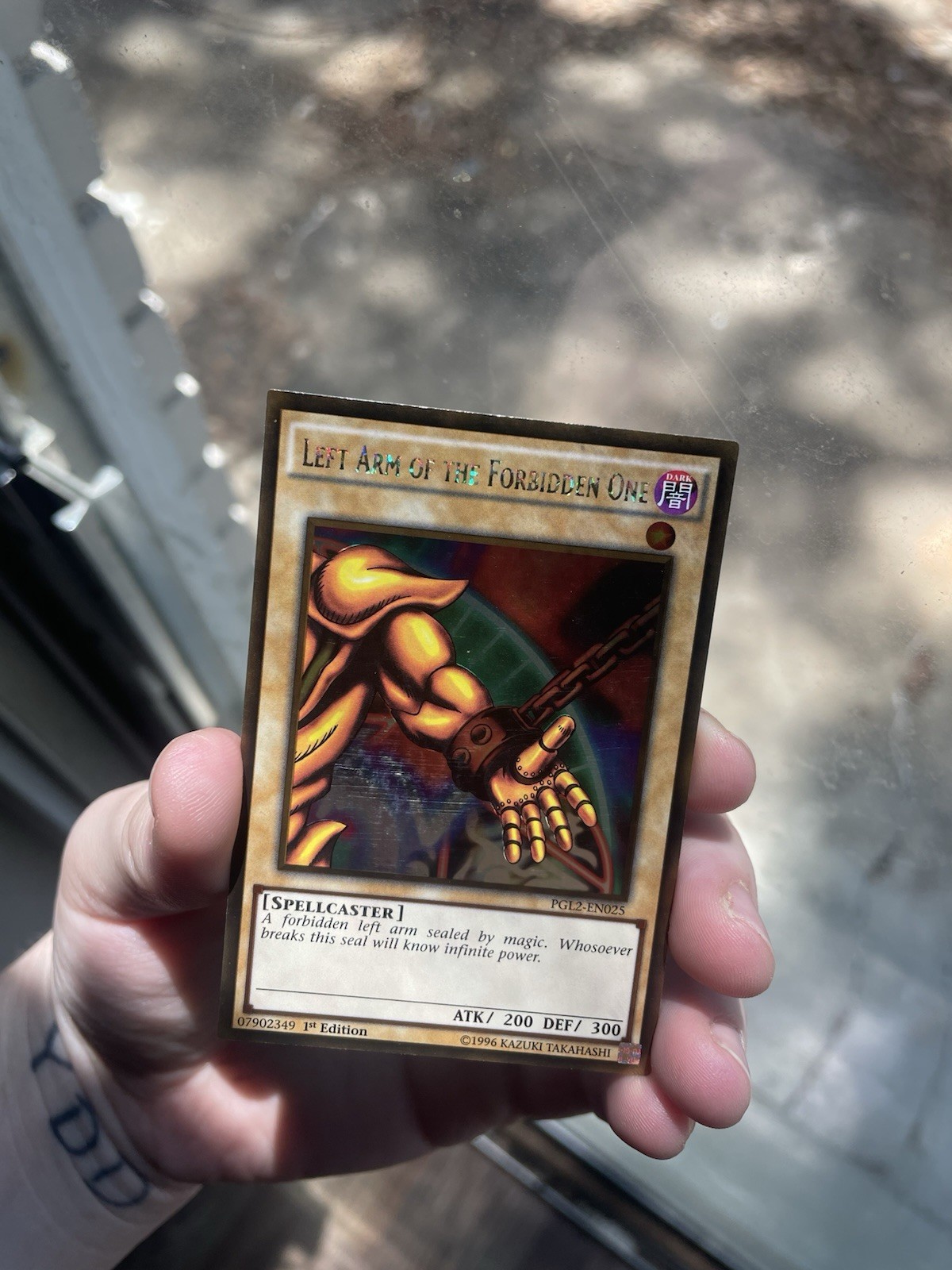 YuGiOh Left Arm of the Forbidden One, 1st Edition, Rare Gold Holo, Near Mint