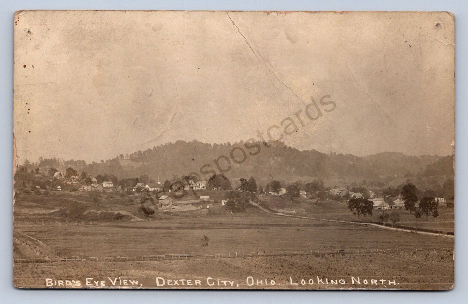 J87/ Dexter City Ohio RPPC Postcard c1910 Birdseye Store Caldwell 1853