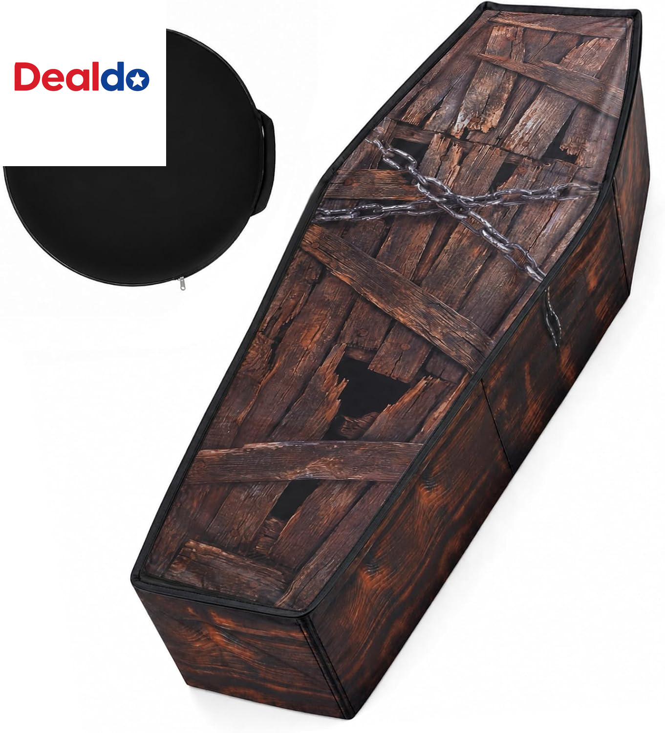 Halloween Cemetery Pop up Coffin with Lid Fake Life Size 60'' Coffin Prop Scary