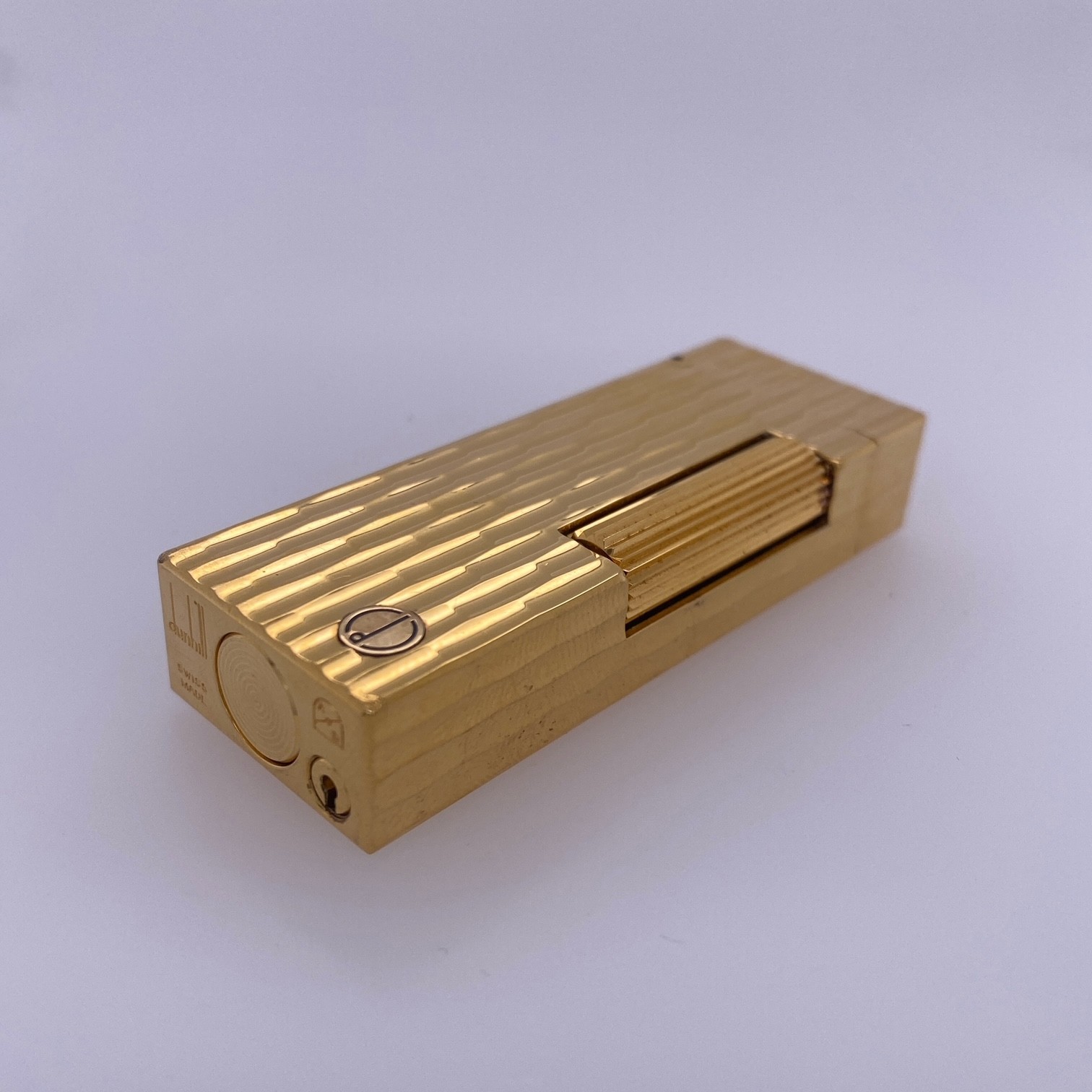 Vintage Gold Bamboo Rollagas Dunhill Lighter Vintage Gold Bamboo Rollagas Dunhill Lighter