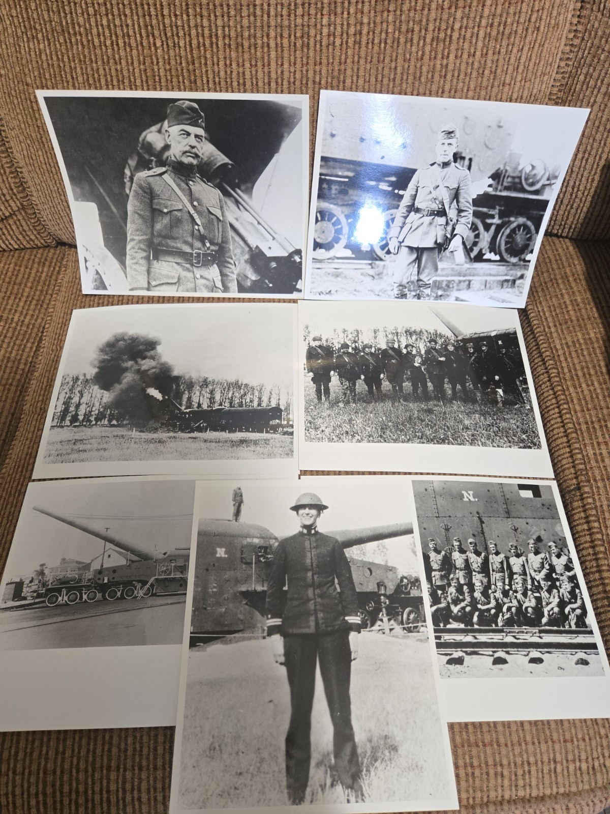 RARE Lot 7 8×10 WWI Army Railway Artillery Official Navy Archival photographs