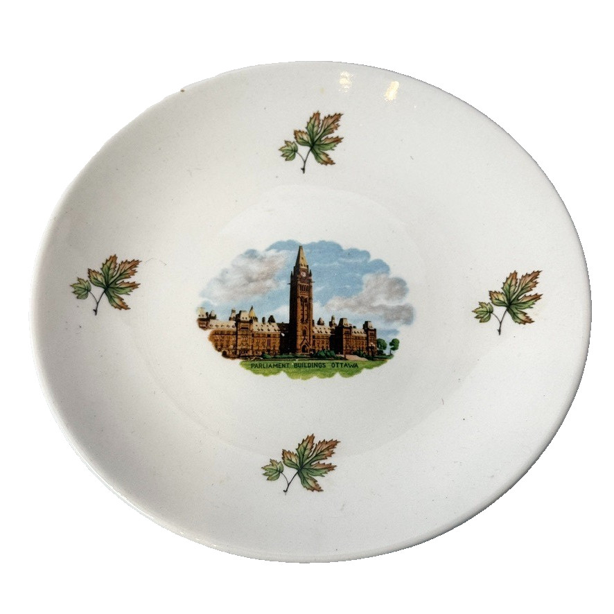 PARLIAMENT BUILDING OTTAWA CANADA ANTIQUE Souvenir CHINA TRINKET DISH PLATE